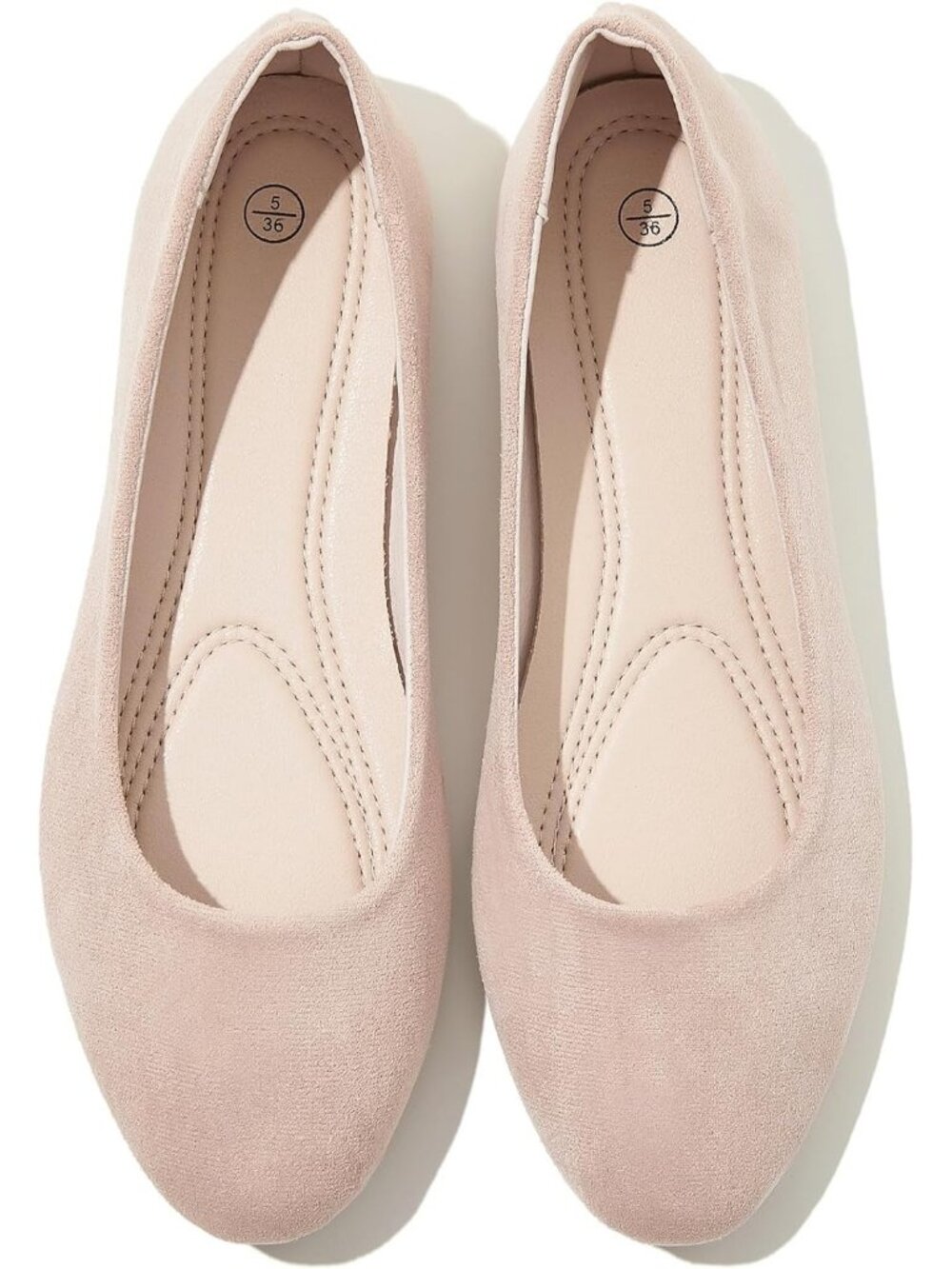 Women's Nude Pink Round Toe Dressy Comfortable Suede Ballerina Ballet Flats